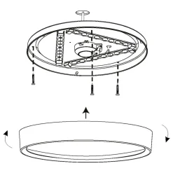 Eglo MUSURITA Plafondarmaturen kunststof, staal zwart / Kunststof wit H: 60 mm | Ø 340 mm