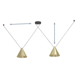 Eglo NARICES 1 hanglamp staal zwart / staal geborsteld messing, goud H: 1100 mm