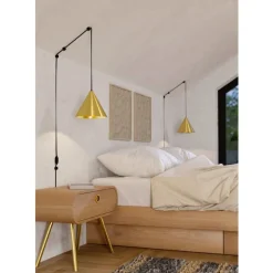 Eglo NARICES hanglamp staal geelkoper-geborsteld, zwart H: 1420 mm