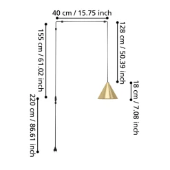 Eglo NARICES hanglamp staal geelkoper-geborsteld, zwart H: 1420 mm