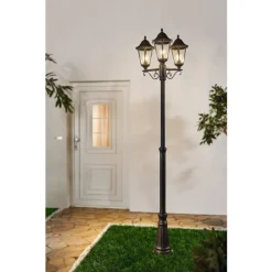 Eglo NAVEDO Staande lampen aluminium zwart, zilver-patina / Glas helder H: 2200 mm | Ø 560 mm