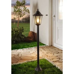 Eglo NAVEDO Staande lampen aluminium zwart, zilver-patina / Glas helder H: 1200 mm | Ø 230 mm