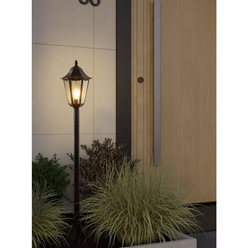 Eglo NAVEDO Staande lampen aluminium zwart, zilver-patina / Glas helder H: 1200 mm | Ø 230 mm