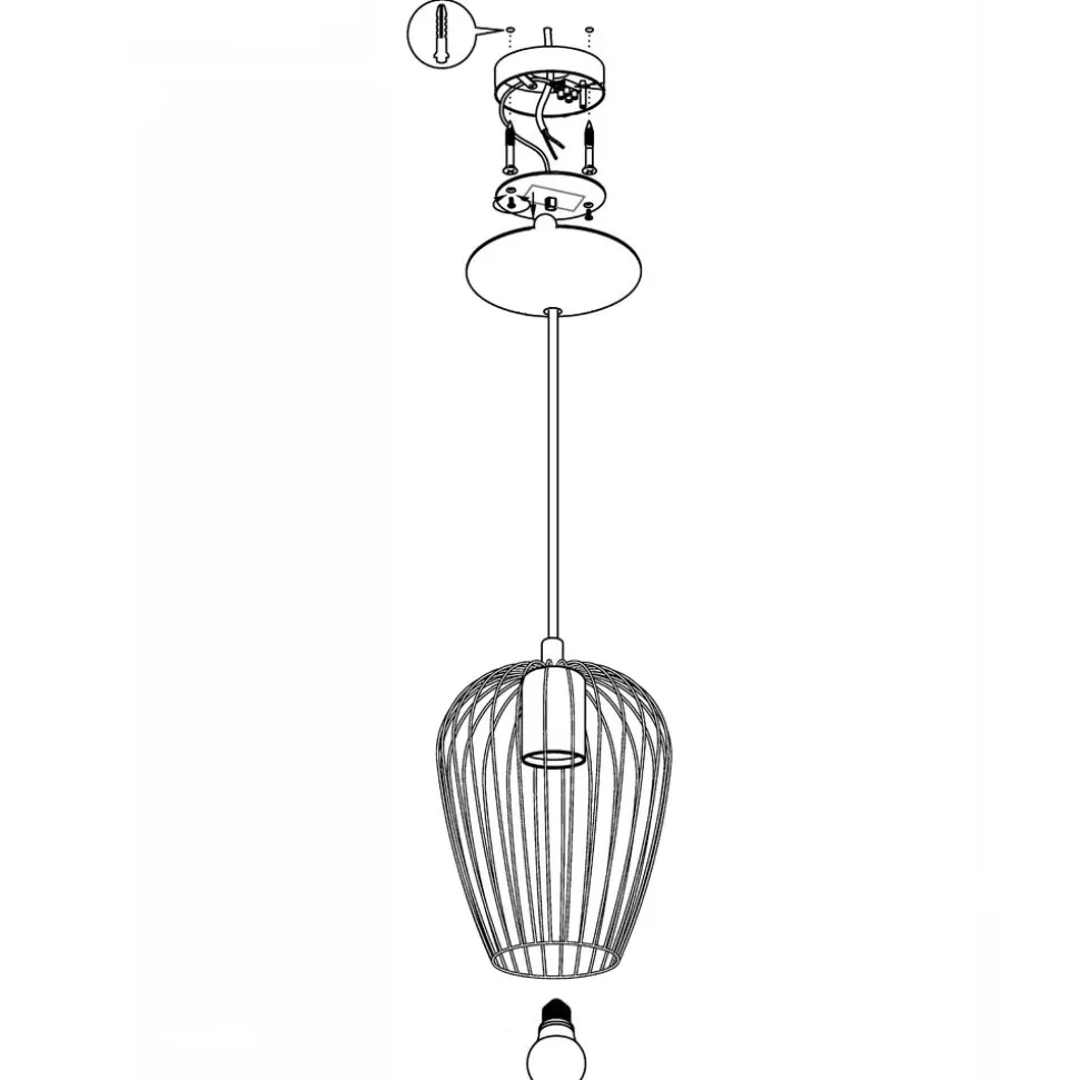 Eglo NEWTOWN hanglamp staal zwart H: 1100 mm | Ø 160 mm