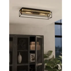 Eglo NOHALES Plafondarmaturen staal zwart, geelkoper H: 145 mm