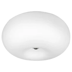 Eglo OPTICA Wand-/plafondlamp staal nikkel-mat / glas opaal-mat wit H: 210 mm | Ø 375 mm
