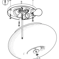 Eglo OPTICA Wand-/plafondlamp staal nikkel-mat / glas opaal-mat wit H: 210 mm | Ø 375 mm