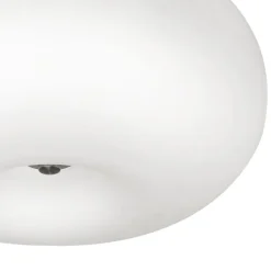 Eglo OPTICA Wand-/plafondlamp staal nikkel-mat / glas opaal-mat wit H: 210 mm | Ø 375 mm