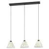 Eglo OXPARK hanglamp staal zwart / textiel met bamboebladeren wit, groen H: 1100 mm