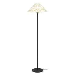 Eglo OXPARK Staande lampen staal zwart / textiel met bamboebladeren wit, groen H: 1465 mm | Ø 420 mm