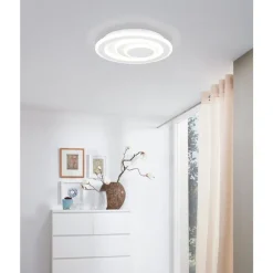 Eglo PALAGIANO 1 Plafondarmaturen staal wit / kunststof, staal satijn, wit H: 50 mm | Ø 300 mm