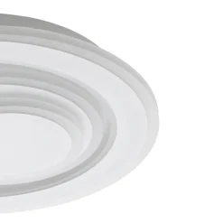 Eglo PALAGIANO 1 Plafondarmaturen staal wit / kunststof, staal satijn, wit H: 50 mm | Ø 300 mm