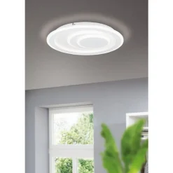 Eglo PALAGIANO 1 Plafondarmaturen staal wit / kunststof, staal satijn, wit H: 50 mm | Ø 380 mm