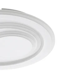 Eglo PALAGIANO 1 Plafondarmaturen staal wit / kunststof, staal satijn, wit H: 50 mm | Ø 380 mm