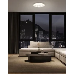 Eglo PALAGIANO Plafondarmaturen staal wit / kunststof, staal satijn, wit H: 55 mm | Ø 380 mm