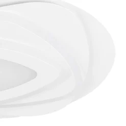 Eglo PALAGIANO Plafondarmaturen staal wit / kunststof, staal satijn, wit H: 55 mm | Ø 380 mm