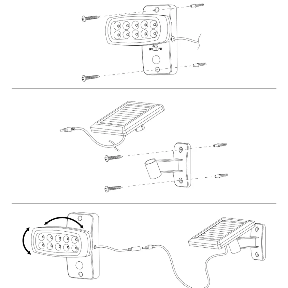 Eglo PALIZZI Wandlamp Kunststof zwart / Kunststof transparant H: 145 mm