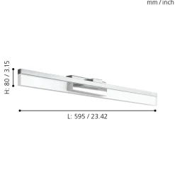 Eglo PALMITAL Wandlamp aluminium, staal chroom / Kunststof helder H: 80 mm