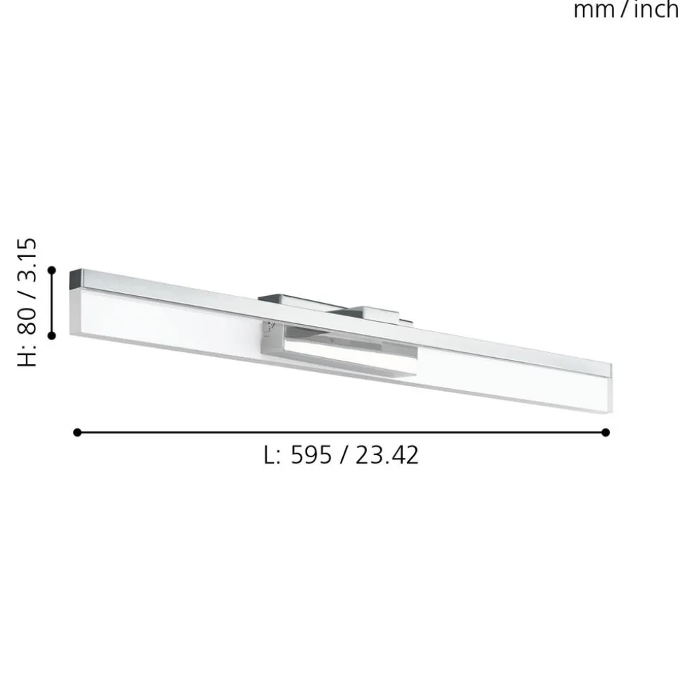 Eglo PALMITAL Wandlamp aluminium, staal chroom / Kunststof helder H: 80 mm