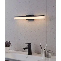 Eglo PALMITAL Wandlamp aluminium, staal zwart / Kunststof satijn H: 80 mm