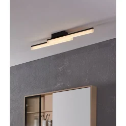 Eglo PALMITAL Wand-/plafondlamp aluminium, staal zwart / Kunststof satijn H: 90 mm