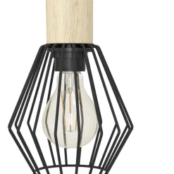 Eglo PALMORLA hanglamp staal, hout zwart, bruin H: 1100 mm