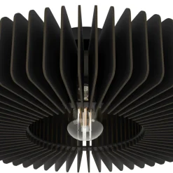 Eglo PALOMBAIA Plafondarmaturen staal zwart / Hout zwart H: 175 mm | Ø 500 mm