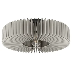 Eglo PALOMBAIA Plafondarmaturen staal zwart / Hout grijs H: 175 mm | Ø 500 mm