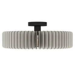 Eglo PALOMBAIA Plafondarmaturen staal zwart / Hout grijs H: 175 mm | Ø 500 mm