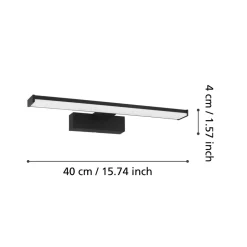 Eglo PANDELLA 1 Spiegelarmaturen aluminium, kunststof zwart / Kunststof wit H: 40 mm