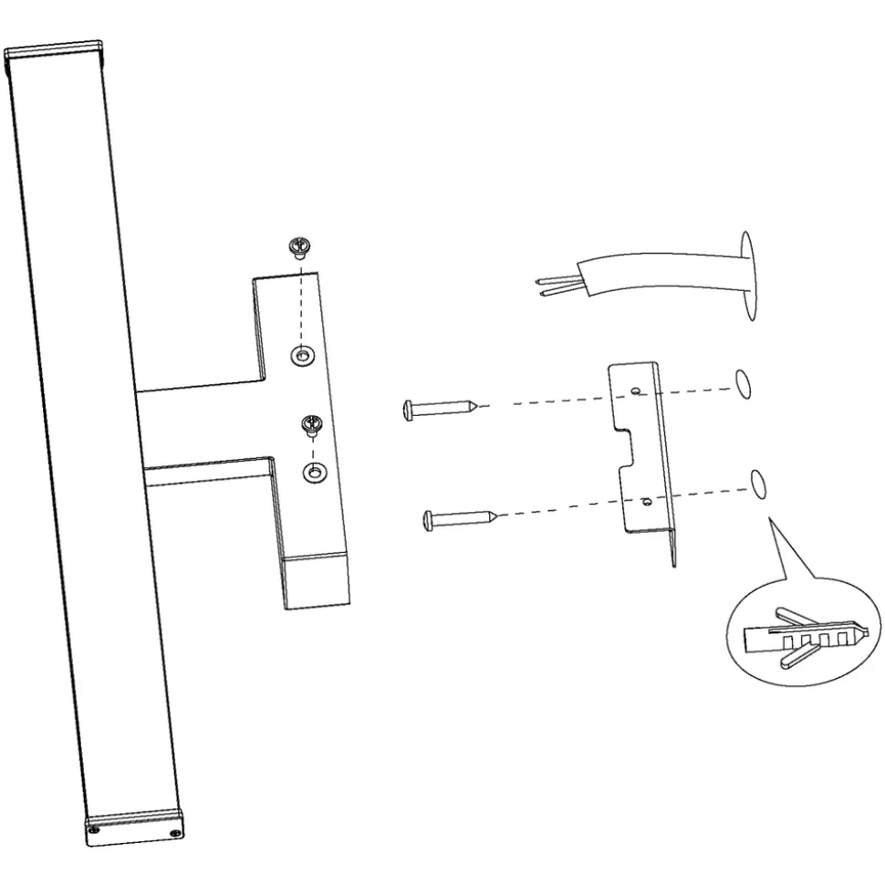 Eglo PANDELLA 1 Spiegelarmaturen aluminium, kunststof zwart / Kunststof wit H: 40 mm