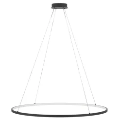 Eglo PARRUTA hanglamp aluminium, staal zwart / Kunststof wit H: 1500 mm | Ø 990 mm