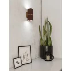 Eglo PASSA Wandlamp staal bruin, koper H: 170 mm