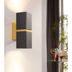 Eglo PASSA Wandlamp staal zwart, goud H: 170 mm