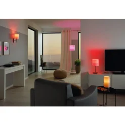 Eglo PASTERI Tafellampen staal nikkel-mat / textiel wit H: 255 mm | Ø 120 mm