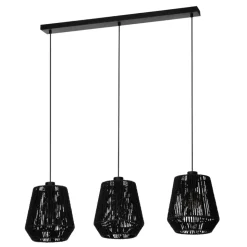 Eglo PERSLEY hanglamp staal zwart / papier zwart H: 1100 mm