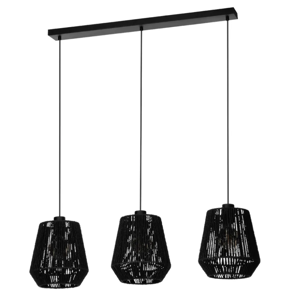 Eglo PERSLEY hanglamp staal zwart / papier zwart H: 1100 mm