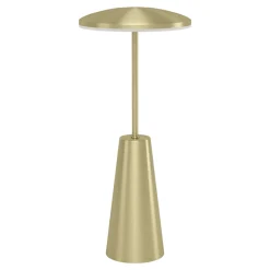 Eglo PICCOLA Tafellampen staal geelkoper-geborsteld / Kunststof wit H: 280 mm | Ø 130 mm