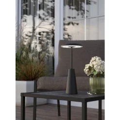 Eglo PICCOLA Tafellampen staal zwart / Kunststof wit H: 280 mm | Ø 130 mm