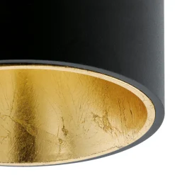 Eglo POLASSO Plafondarmaturen aluminium, kunststof zwart, goud H: 120 mm | Ø 100 mm