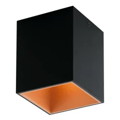 Eglo POLASSO Plafondarmaturen aluminium, kunststof zwart, koper H: 120 mm
