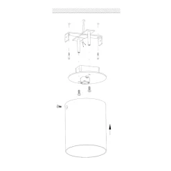 Eglo POLASSO Plafondarmaturen aluminium, kunststof zwart, koper H: 120 mm | Ø 100 mm