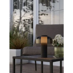 Eglo PONENTE Tafellampen staal zwart / Kunststof zwart-transparant H: 200 mm | Ø 160 mm