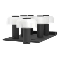 Eglo PONENTE Tafellampen staal zwart / Glas wit H: 200 mm | Ø 160 mm