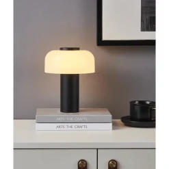 Eglo PONENTE Tafellampen staal zwart / Glas wit H: 200 mm | Ø 160 mm