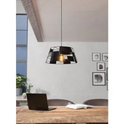 Eglo PONTEFRACT hanglamp staal zwart H: 1100 mm | Ø 420 mm