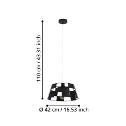 Eglo PONTEFRACT hanglamp staal zwart H: 1100 mm | Ø 420 mm
