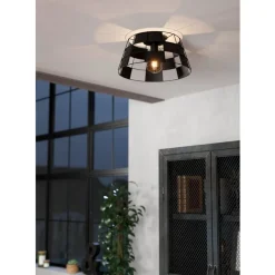 Eglo PONTEFRACT Plafondarmaturen staal zwart H: 205 mm | Ø 420 mm