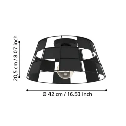 Eglo PONTEFRACT Plafondarmaturen staal zwart H: 205 mm | Ø 420 mm