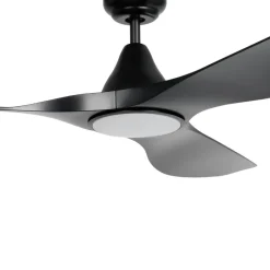 Eglo PORTSEA Ventilator met licht ABS zwart-mat / acryl melkkleurig H: 295 mm | Ø 1320 mm